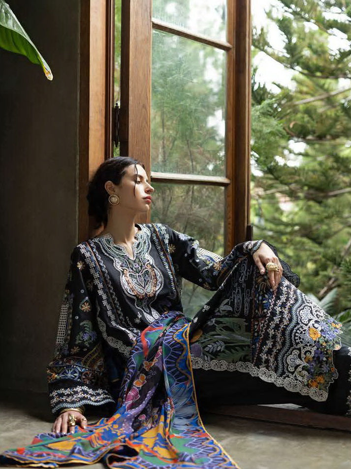 Esmel Mon Tresor Luxe Lawn Unstitched Embroidered 3Pc Suit ESL26-11 Sia