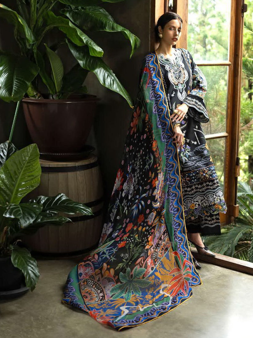Esmel Mon Tresor Luxe Lawn Unstitched Embroidered 3Pc Suit ESL26-11 Sia