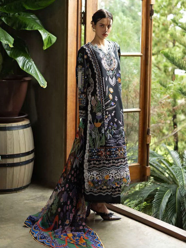 Esmel Mon Tresor Luxe Lawn Unstitched Embroidered 3Pc Suit ESL26-11 Sia