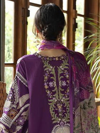 Esmel Mon Tresor Luxe Lawn Unstitched Embroidered 3Pc Suit ESL26-12 Aura