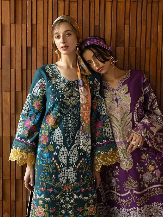 Esmel Mon Tresor Luxe Lawn Unstitched Embroidered 3Pc Suit ESL26-12 Aura