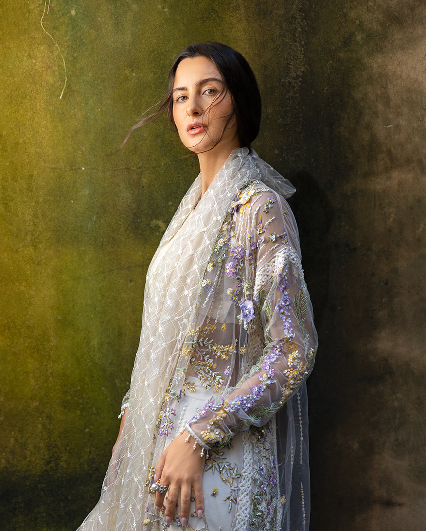 Esmel La vie Haute Unstitched Net 3Pc Suit EUNWD2501-01 Naiora