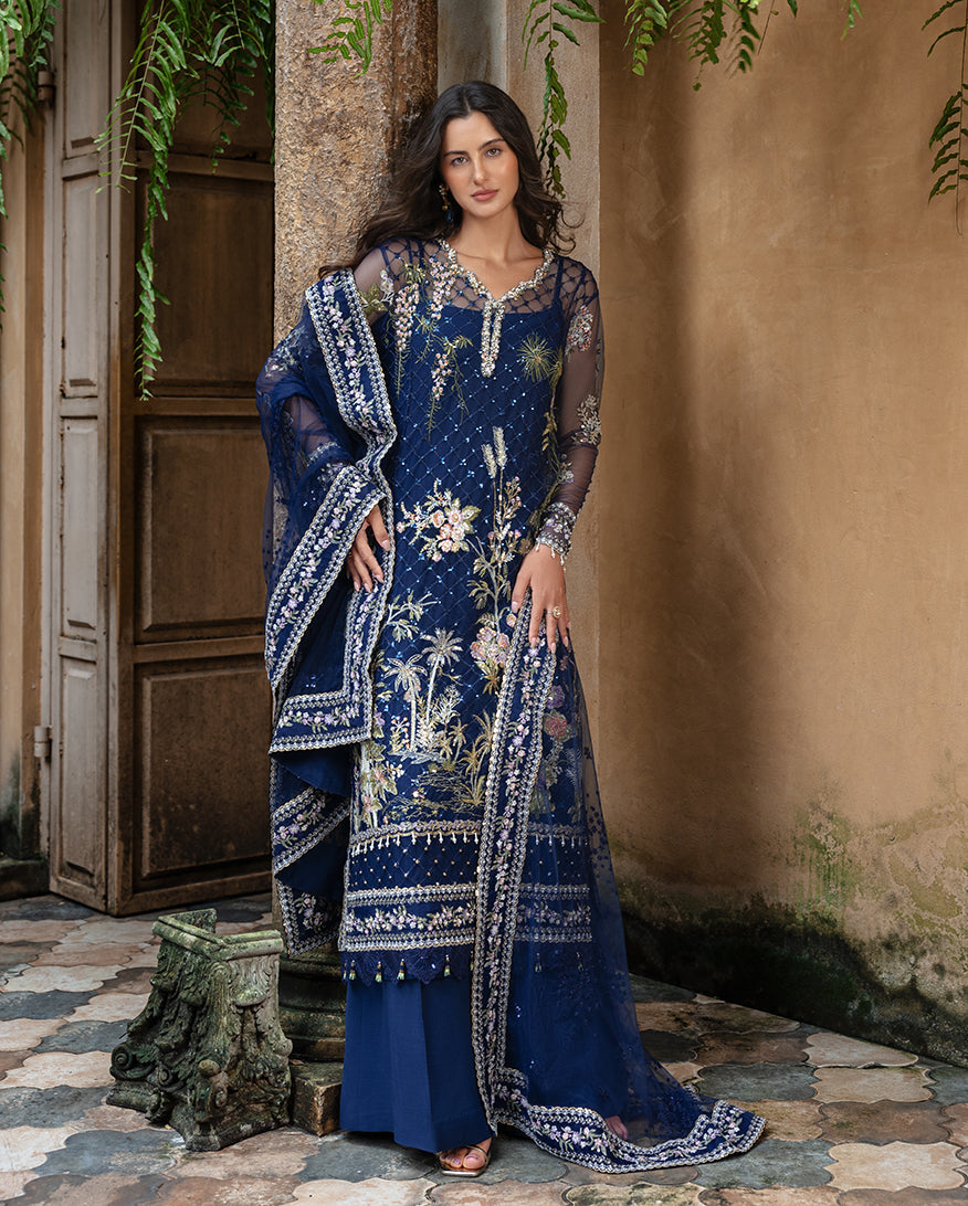 Esmel La vie Haute Unstitched Net 3Pc Suit EUNWD2501-02 Seraine