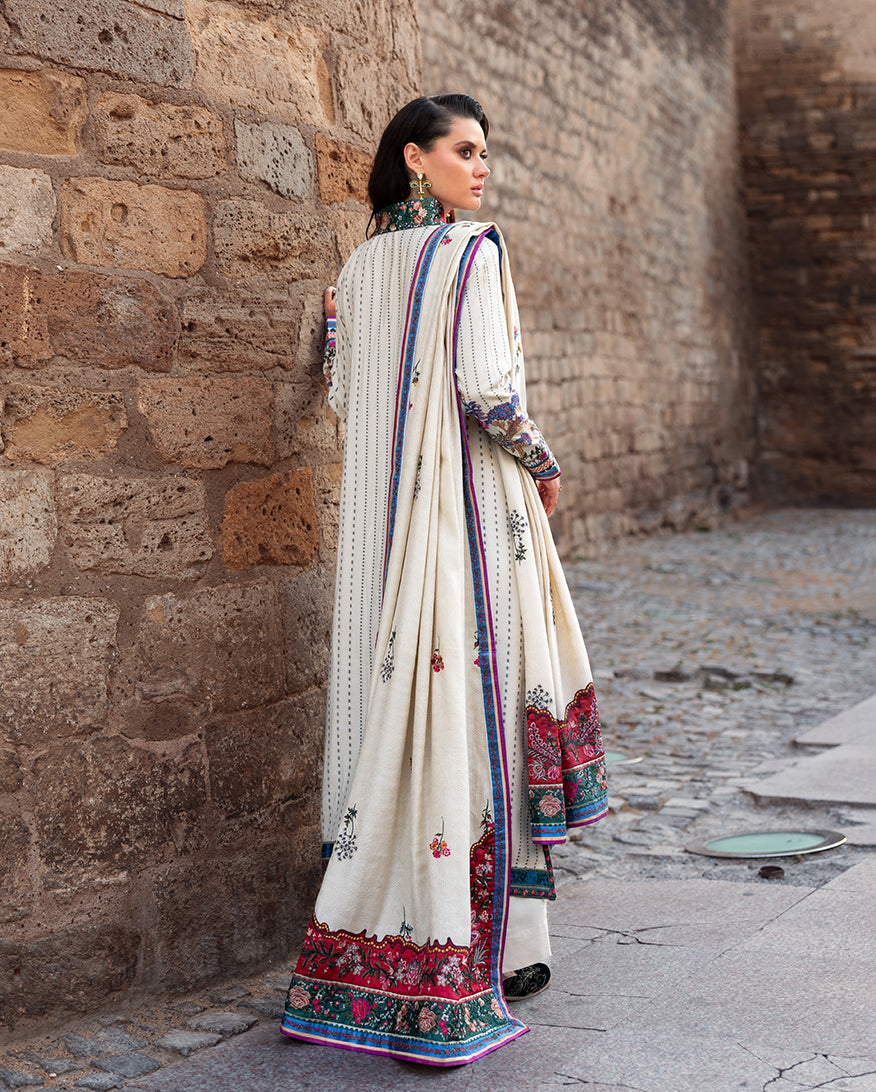 Esmel Lueur Dorent Embroidered Viscose Unstitched 3Pc Suit EUNWI2501-01 Ivoria