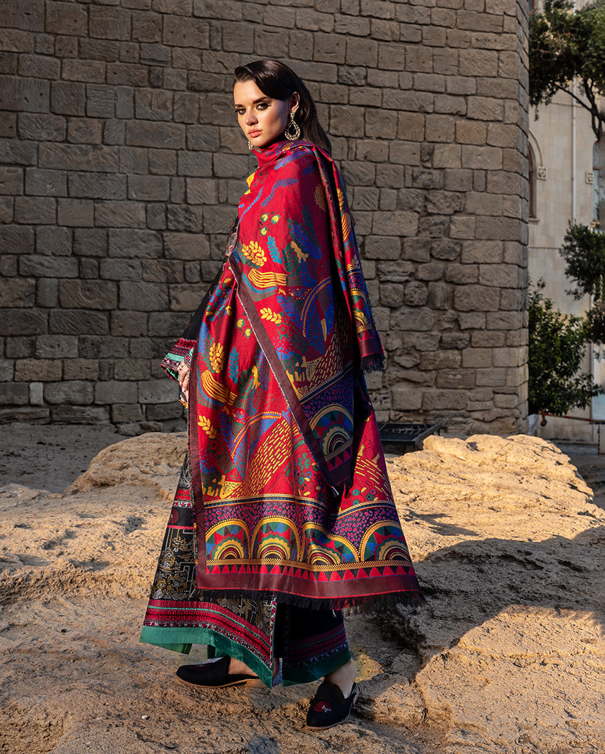 Esmel Lueur Dorent Embroidered Viscose Unstitched 3Pc Suit EUNWI2501-06 Noctis