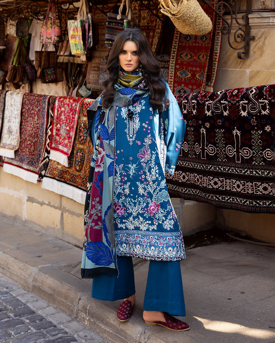 Esmel Lueur Dorent Embroidered Crep Unstitched 3Pc Suit EUNWI2501-07 Veyra