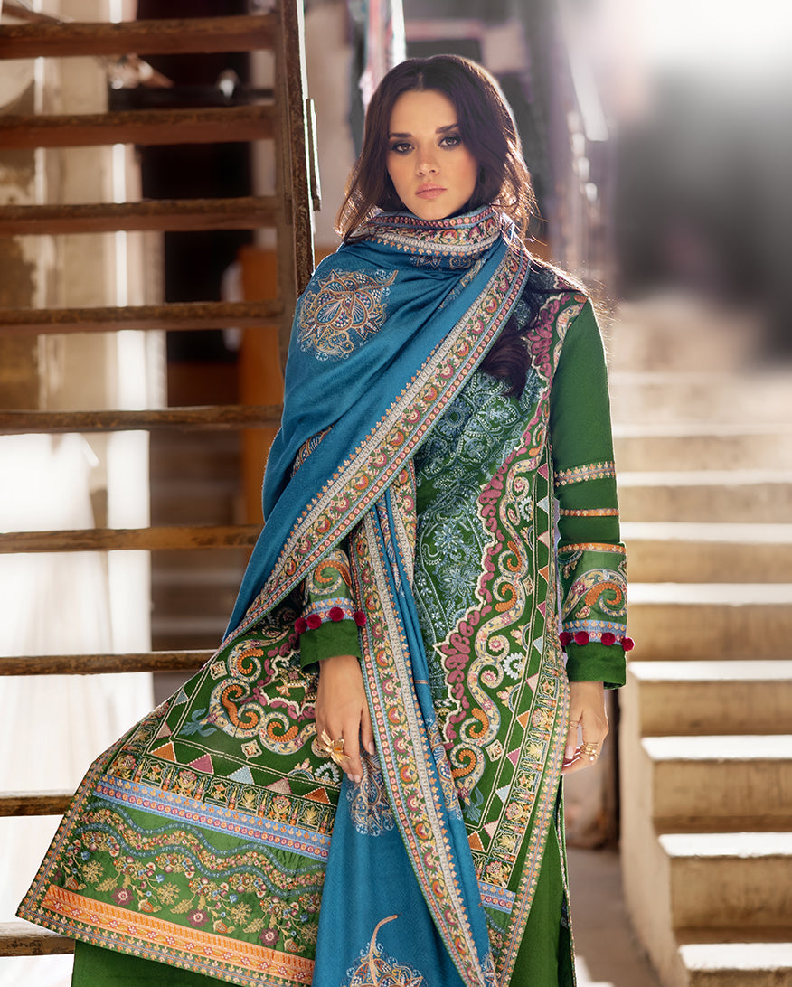 Esmel Lueur Dorent Embroidered Karandi Unstitched 3Pc Suit EUNWI2501-09 Nivalis