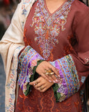 Esmel Lueur Dorent Embroidered Karandi Unstitched 3Pc Suit EUNWI2501-10 Eira