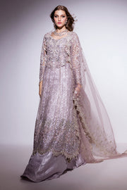 Best of Mushq Embroidered Net Unstitched 3Pc Suit BOM-10 Evening Haze