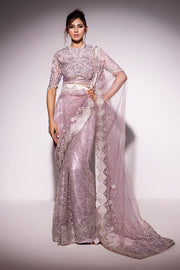Best of Mushq Embroidered Net Unstitched 3Pc Suit BOM-10 Evening Haze
