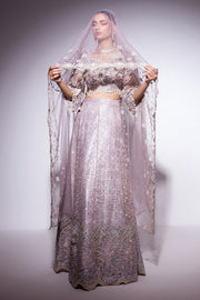 Best of Mushq Embroidered Net Unstitched 3Pc Suit BOM-10 Evening Haze