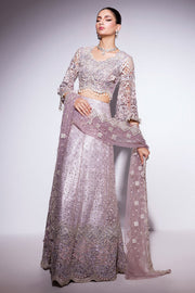 Best of Mushq Embroidered Net Unstitched 3Pc Suit BOM-10 Evening Haze