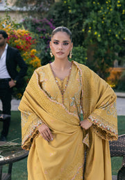 Elaf Premium Embroidered Karandi Unstitched 3Pc Suit EWK-1B FLORIGOLD