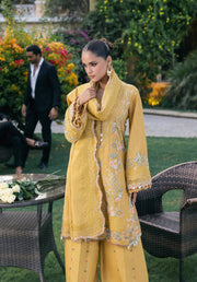 Elaf Premium Embroidered Karandi Unstitched 3Pc Suit EWK-1B FLORIGOLD
