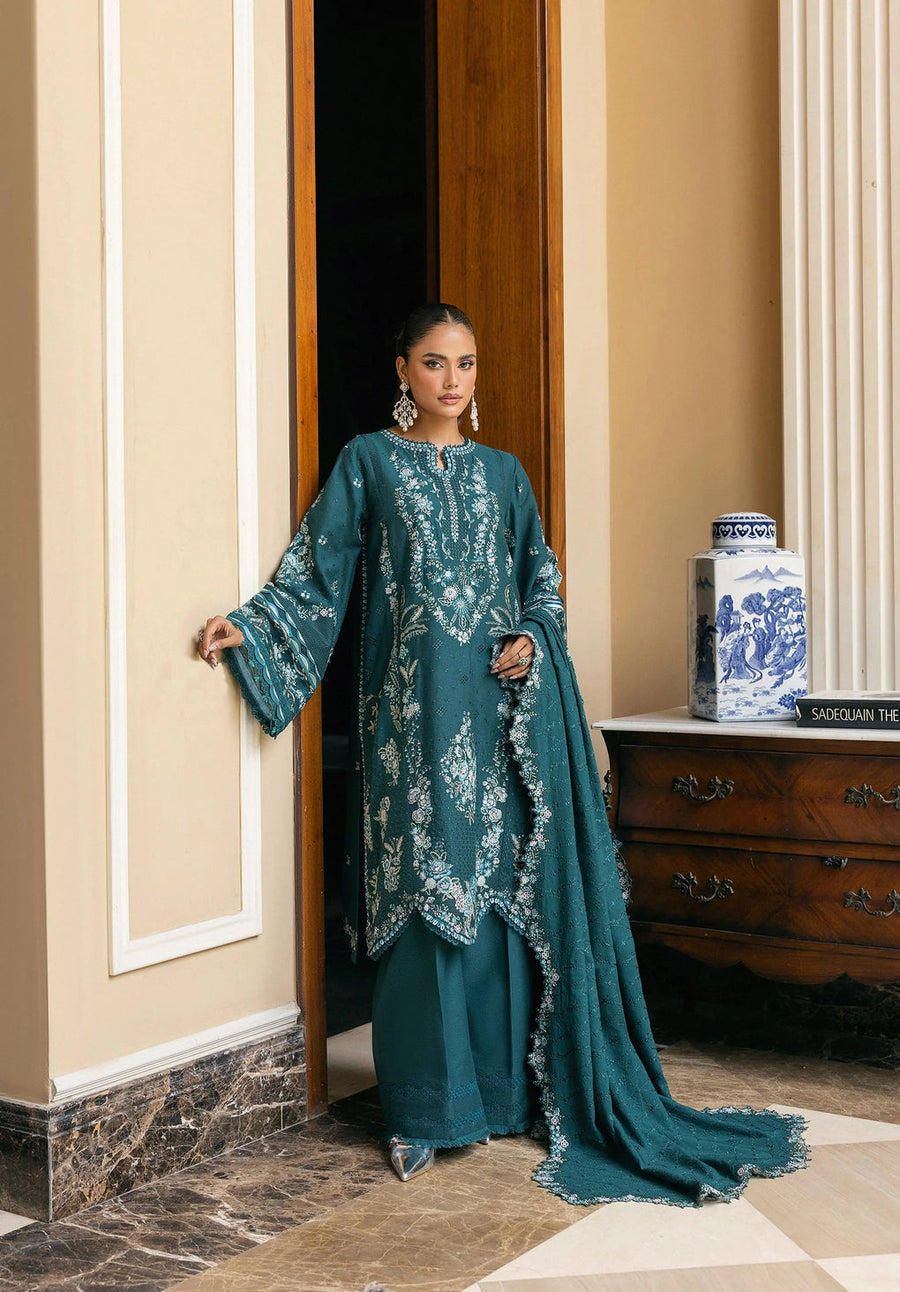 Elaf Premium Embroidered Karandi Unstitched 3Pc Suit EWK-2A FIORENNE