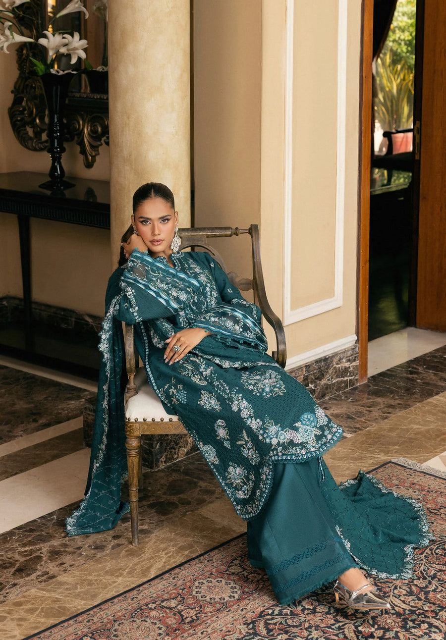 Elaf Premium Embroidered Karandi Unstitched 3Pc Suit EWK-2A FIORENNE