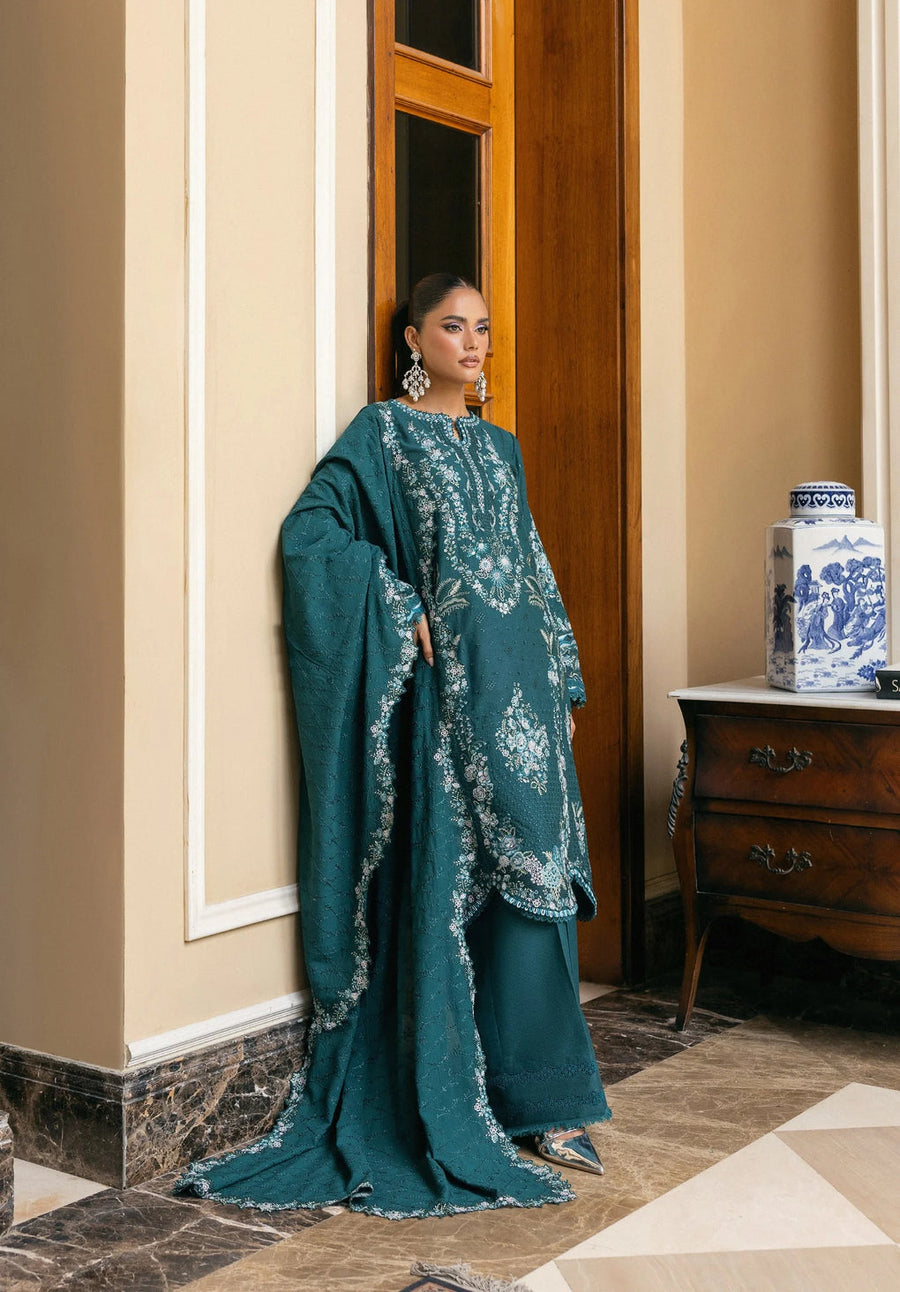 Elaf Premium Embroidered Karandi Unstitched 3Pc Suit EWK-2A FIORENNE
