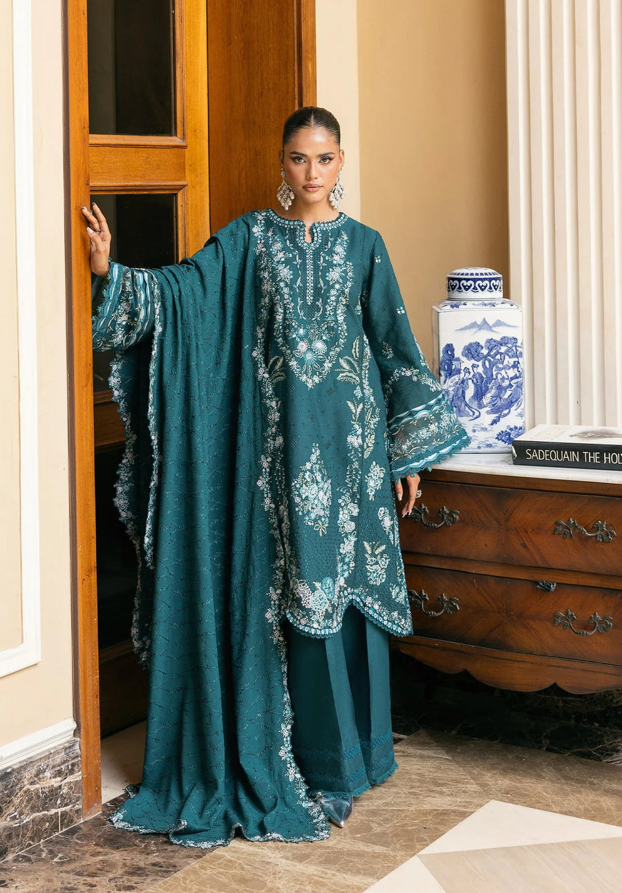 Elaf Premium Embroidered Karandi Unstitched 3Pc Suit EWK-2A FIORENNE