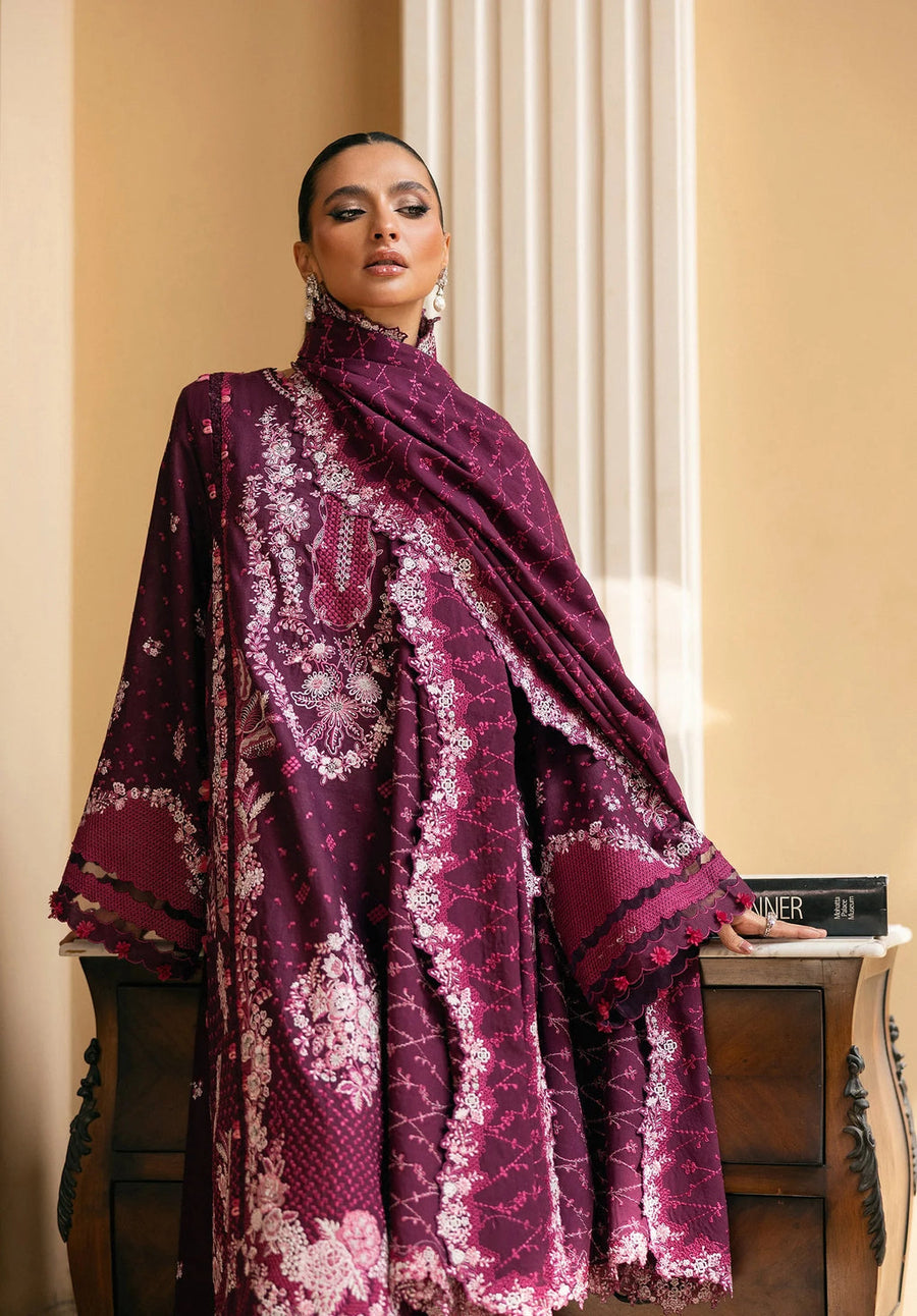 Elaf Premium Embroidered Karandi Unstitched 3Pc Suit EWK-2B BERRYBLUSH