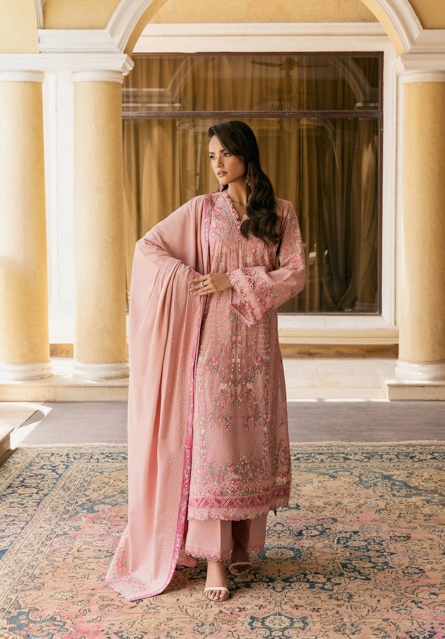 Elaf Premium Embroidered Karandi Unstitched 3Pc Suit EWK-3A DUSTYROSE