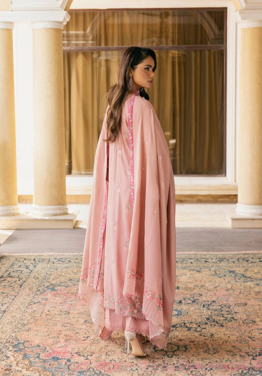 Elaf Premium Embroidered Karandi Unstitched 3Pc Suit EWK-3A DUSTYROSE