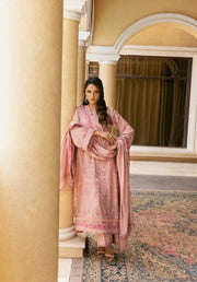 Elaf Premium Embroidered Karandi Unstitched 3Pc Suit EWK-3A DUSTYROSE