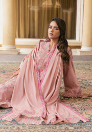 Elaf Premium Embroidered Karandi Unstitched 3Pc Suit EWK-3A DUSTYROSE