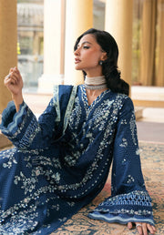 Elaf Premium Embroidered Karandi Unstitched 3Pc Suit EWK-3B AQUELUNE