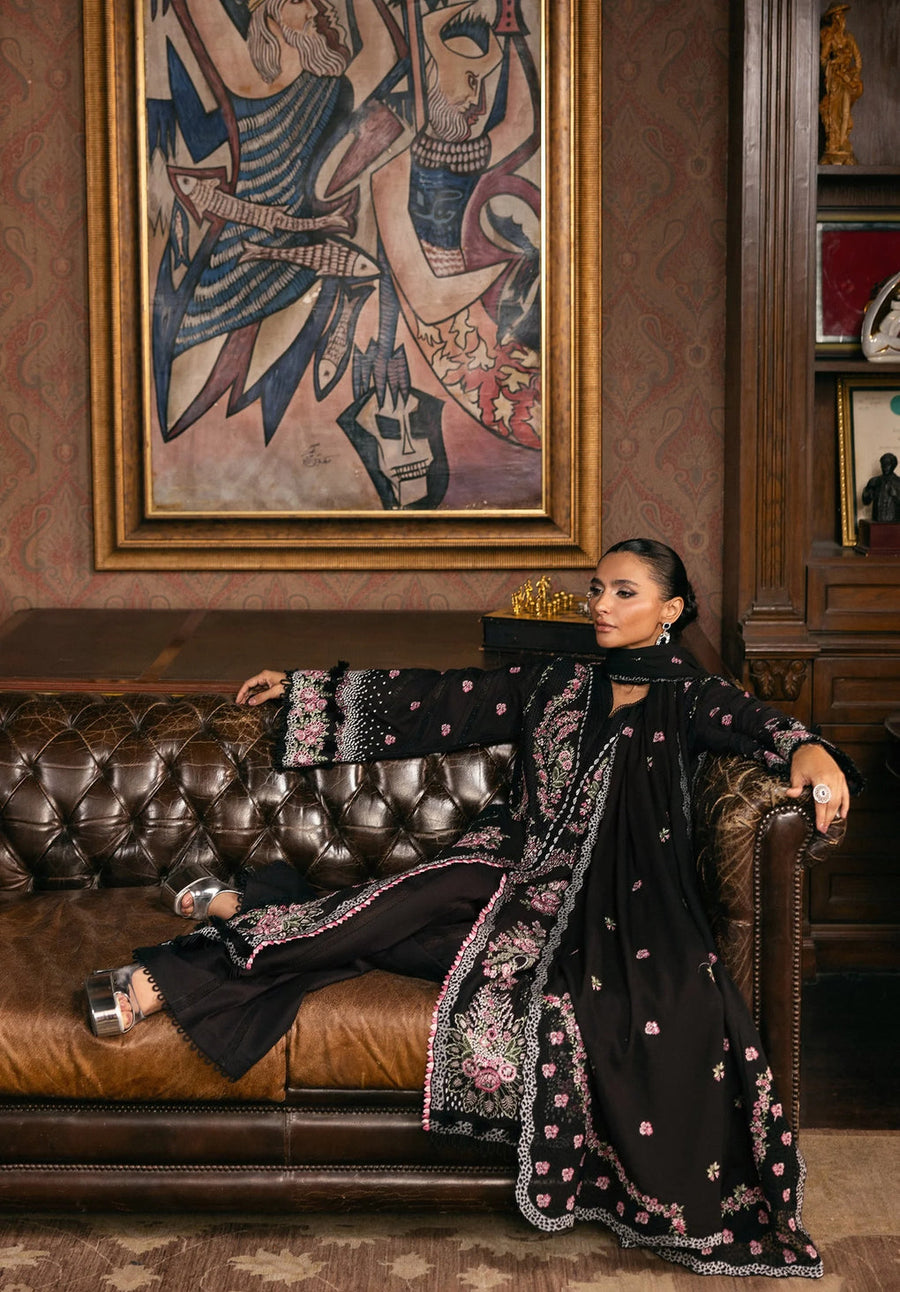Elaf Premium Embroidered Karandi Unstitched 3Pc Suit EWK-4A NIGHTBELLE