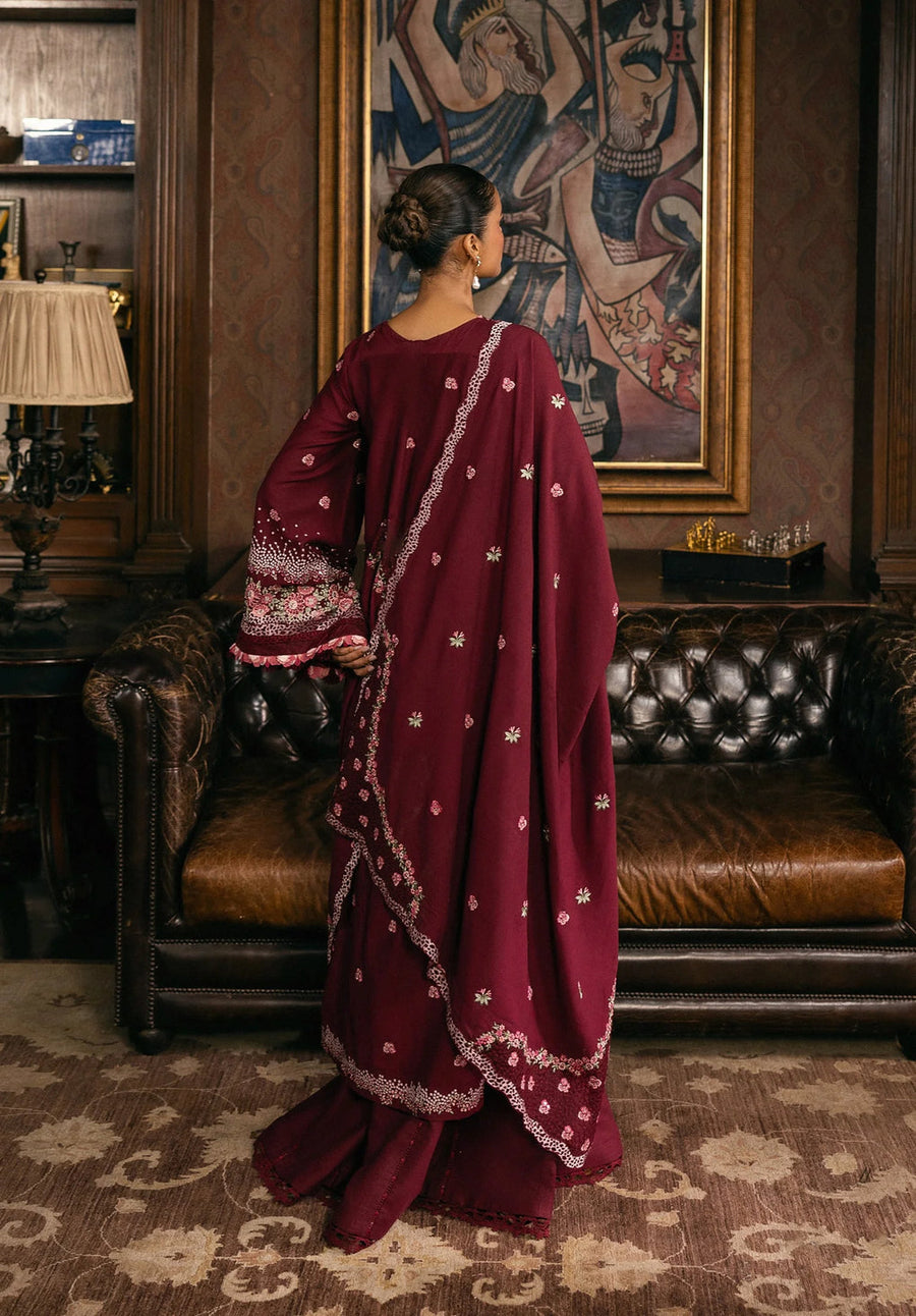 Elaf Premium Embroidered Karandi Unstitched 3Pc Suit EWK-4B CRIMSONELLE