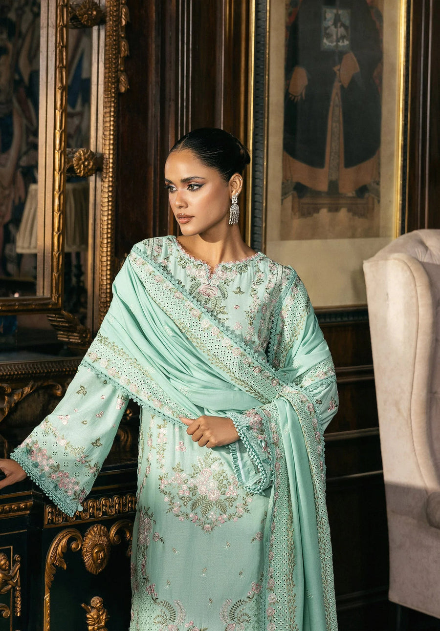 Elaf Premium Embroidered Karandi Unstitched 3Pc Suit EWK-5B FLORAZURE