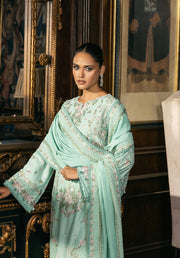 Elaf Premium Embroidered Karandi Unstitched 3Pc Suit EWK-5B FLORAZURE