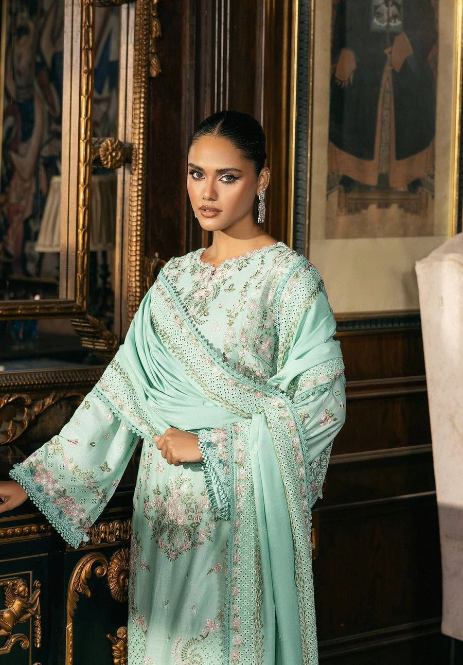 Elaf Premium Embroidered Karandi Unstitched 3Pc Suit EWK-5B FLORAZURE