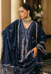Elaf Premium Embroidered Karandi Unstitched 3Pc Suit EWK-6B AMBER HAZE