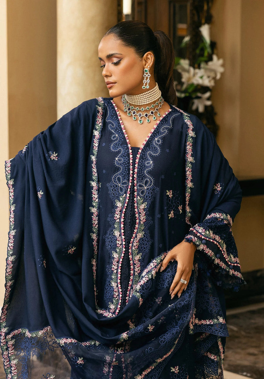 Elaf Premium Embroidered Karandi Unstitched 3Pc Suit EWK-6B AMBER HAZE