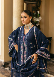 Elaf Premium Embroidered Karandi Unstitched 3Pc Suit EWK-6B AMBER HAZE