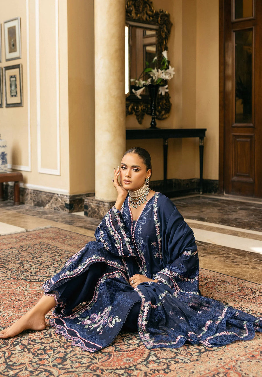 Elaf Premium Embroidered Karandi Unstitched 3Pc Suit EWK-6B AMBER HAZE