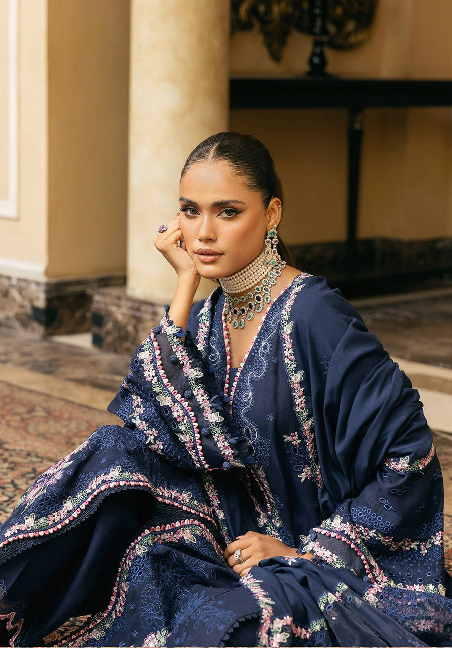 Elaf Premium Embroidered Karandi Unstitched 3Pc Suit EWK-6B AMBER HAZE