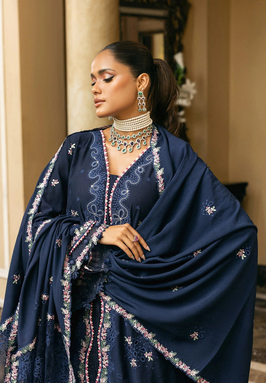 Elaf Premium Embroidered Karandi Unstitched 3Pc Suit EWK-6B AMBER HAZE
