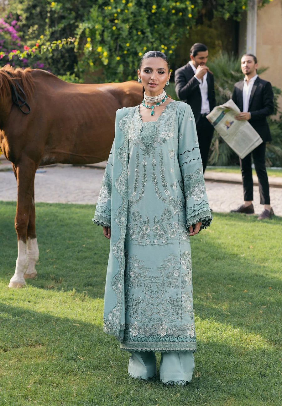 Elaf Premium Embroidered Karandi Unstitched 3Pc Suit EWK-7A MINTFROST
