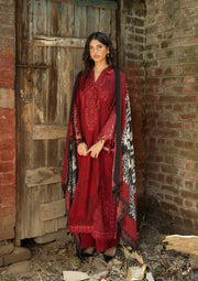Elaf Premium Wilderness Unstitched Marina Twill 3Pc Suit EWR-5A CRIMSONWOOD