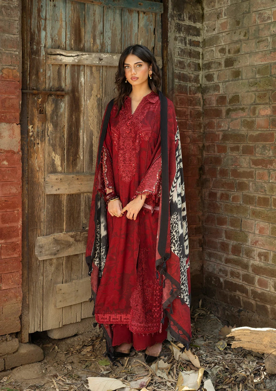 Elaf Premium Wilderness Unstitched Marina Twill 3Pc Suit EWR-5A CRIMSONWOOD