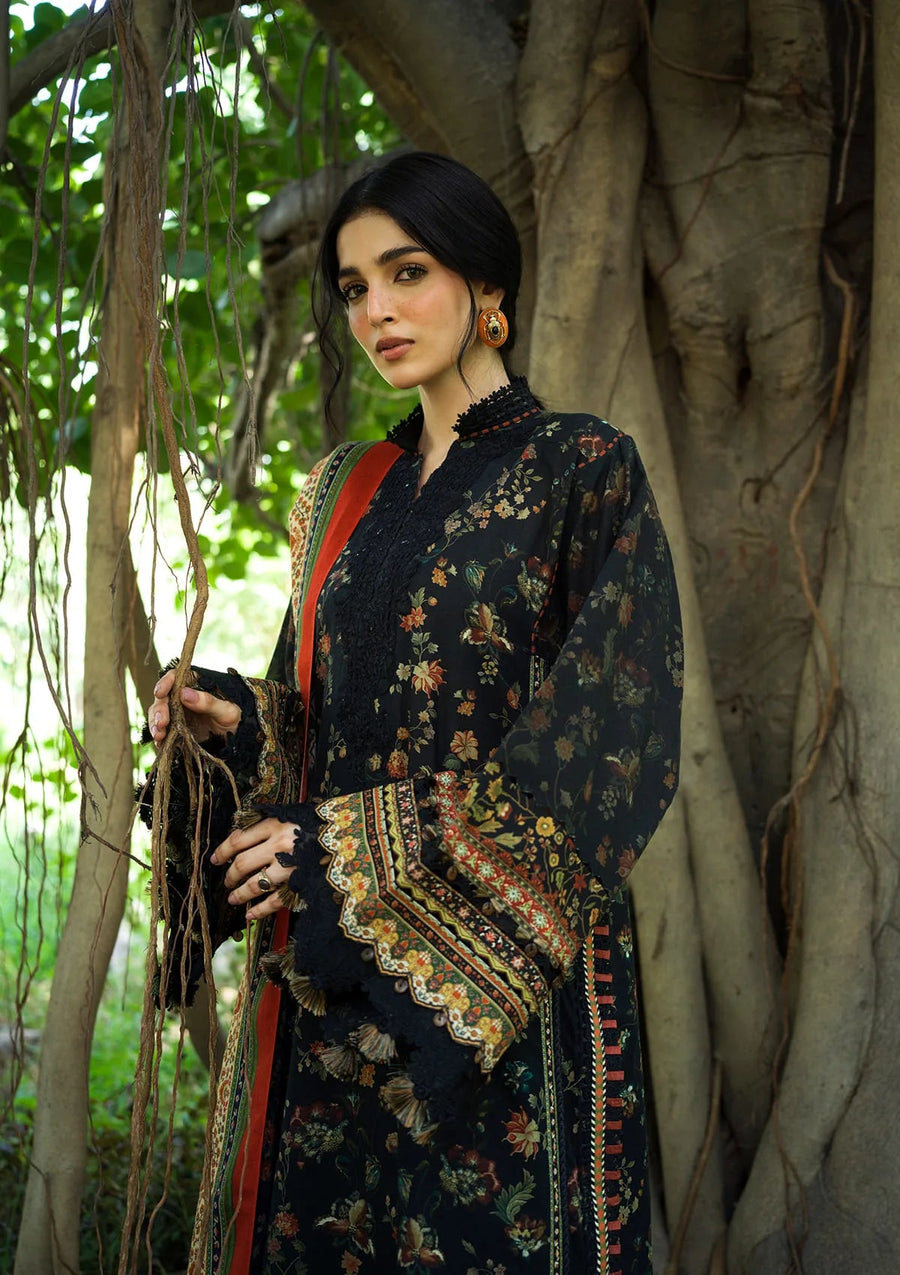 Elaf Premium Wilderness Unstitched Khaddar 3Pc Suit EWR-8A NOIRE