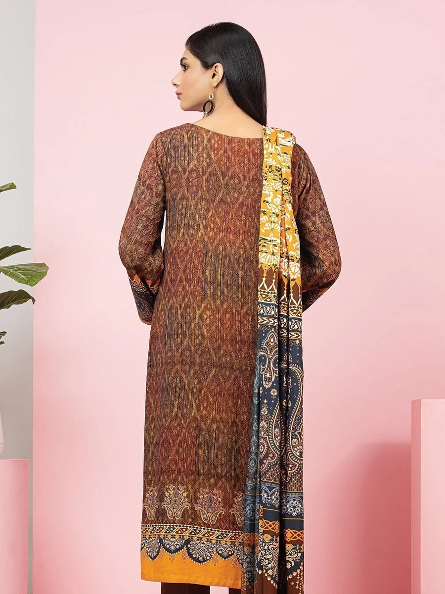 edenrobe Premium Printed Unstitched Viscose 3Pc EWU22A4-24004