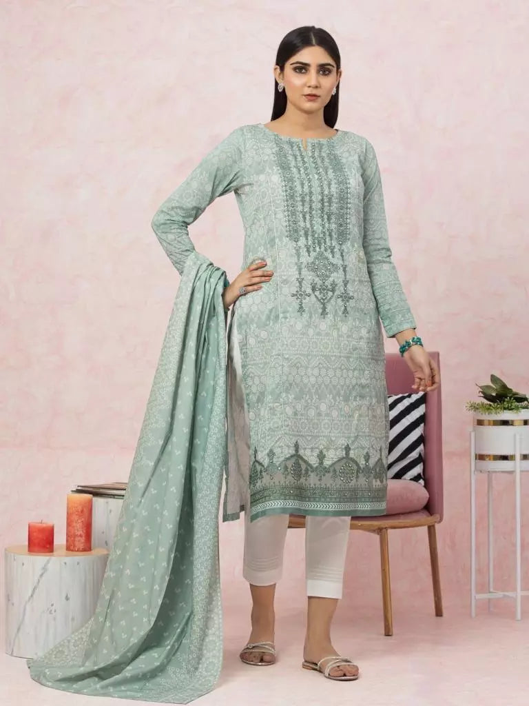edenrobe Premium Festive Unstitched Lawn 2Pc Suit EWU22V1-26515