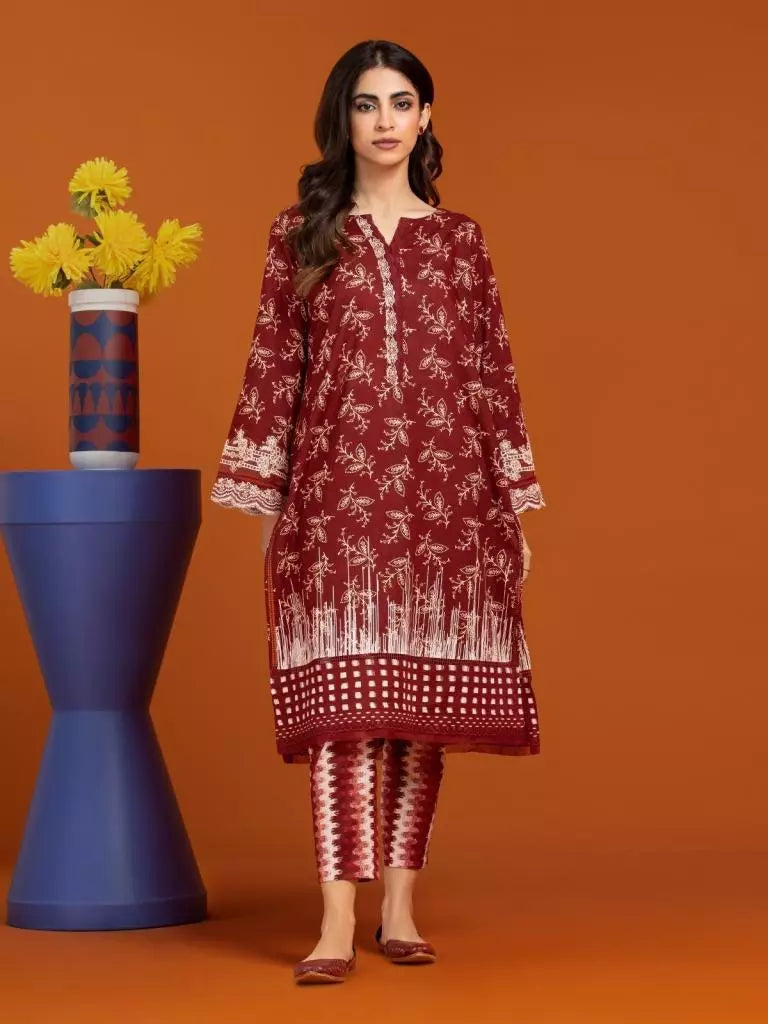 edenrobe Premium Festive Unstitched Lawn 2Pc Suit EWU22V1-26535