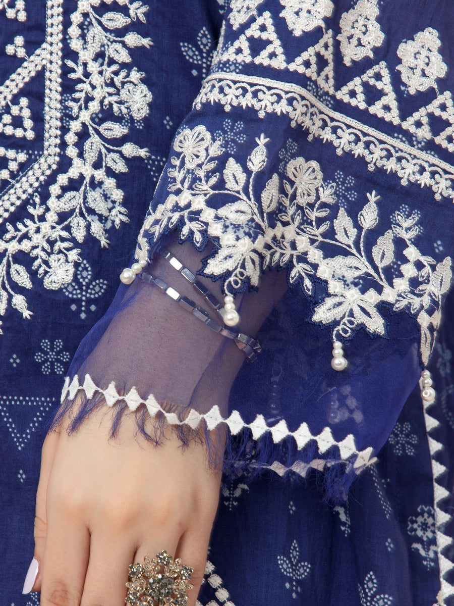 edenrobe Premium Embroidered Lawn Unstitched 3Pc Suit EWU22V1-26540