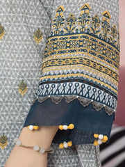 edenrobe Premium Embroidered Lawn Unstitched 3Pc Suit EWU22V1-26543