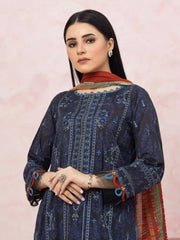 edenrobe Premium Festive Unstitched Lawn 3Pc Suit EWU22V1-26545