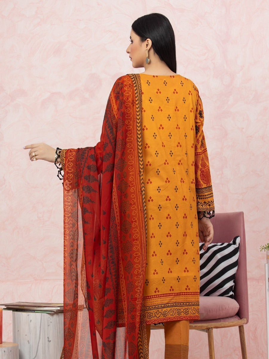 edenrobe Premium Festive Unstitched Lawn 3Pc Suit EWU22V1-26574